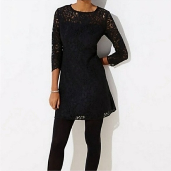 LOFT Cutout Back Lace Dress - Picture 2 of 7